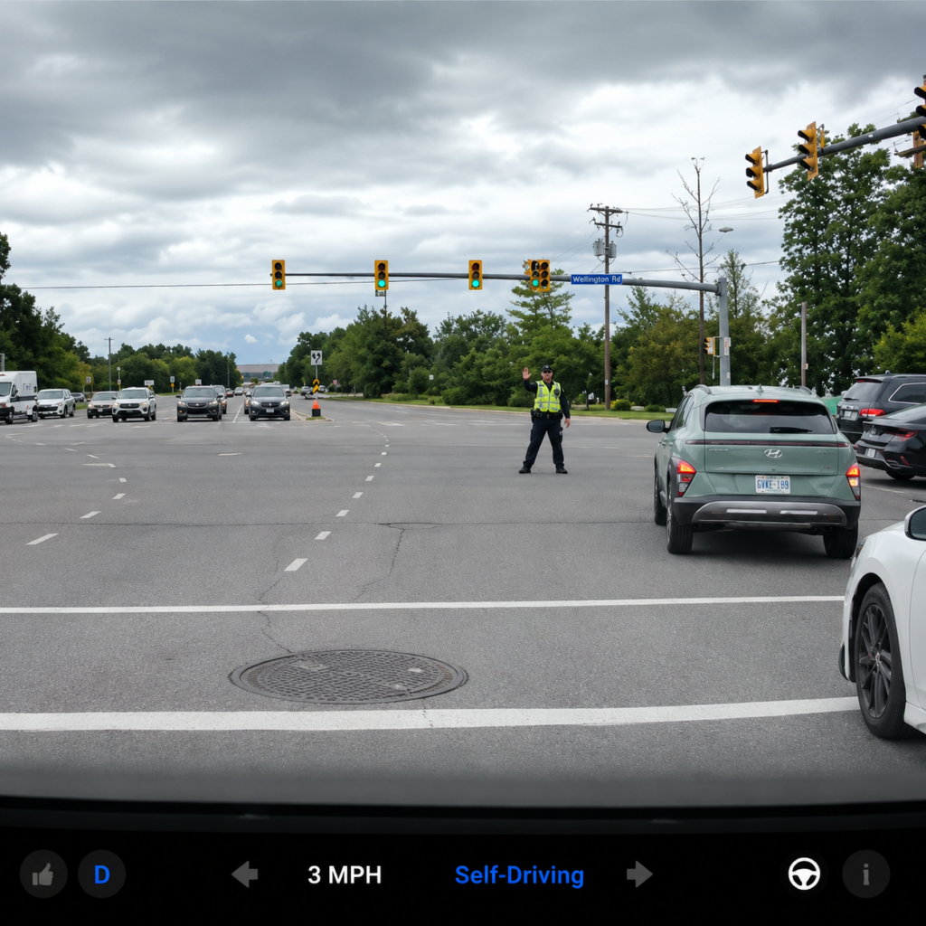 Tesla FSD Successfully Follows Police Officer’s Hand Signals