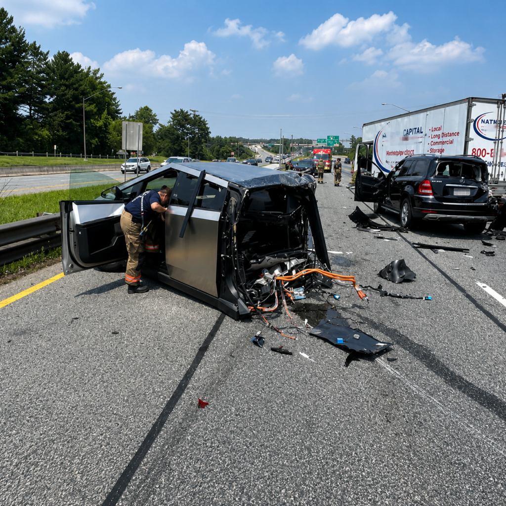 Cybertruck Cabin Stays Intact in Devastating Highway Crash