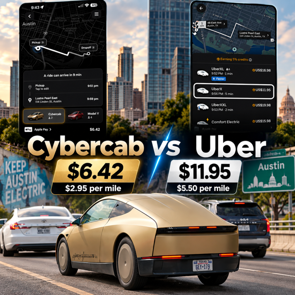 Cybercab Ride Costs Nearly Half of UberX